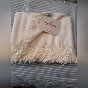 Cream Blanket with Fringe.  So Soft!